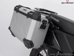 Set TRAX ADV argintiu (topcase + 2x sidecase + suporti PRO + ADVENTURE-RACK) - 150.0L - Kawasaki KLR 650 ('22-) - SW-Motech