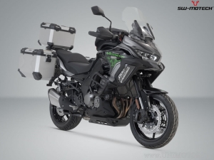 Set TRAX ADV argintiu (topcase +2x sidecase + suporti PRO + STREET RACK) - 158.0L - Kawasaki Versys 1000/1000S ('18-)- SW-Motech