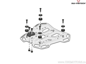 Set TRAX ADV argintiu (topcase + ADV-RACK + adaptor + blocator) - 38.0L - Triumph Tiger 900 ('19-) / 1200 ('22-) - SW-Motech