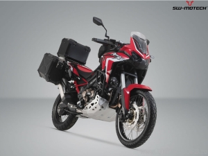 Set TRAX ADV negru (topcase + 2x sidecase + suporti PRO + ADVENTURE-RACK) - 150.0L - Honda CRF1100L ('19-'21) - SW-Motech