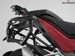 Set TRAX ADV negru (topcase + 2x sidecase + suporti PRO + ADVENTURE-RACK) - 158.0L - Ducati Multistrada 1260 ('17-) - SW-Motech