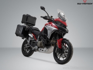 Set TRAX ADV negru (topcase + 2x sidecase + suporti PRO + ADVENTURE-RACK) - 158.0L - Ducati Multistrada V 4 ('20-) - SW-Motech