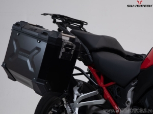 Set TRAX ADV negru (topcase + 2x sidecase + suporti PRO + ADVENTURE-RACK) - 158.0L - Ducati Multistrada V 4 ('20-) - SW-Motech