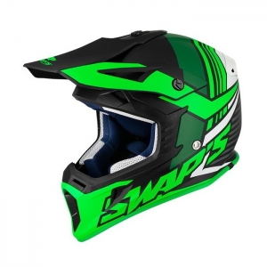 SIFAM - Capacete Offroad SWAP's S818 - preto / branco / verde fosco [S]