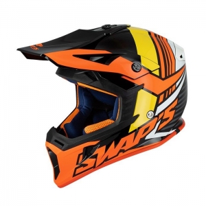 SIFAM - Casco Offroad SWAP's S818 - negro / blanco / amarillo / naranja [S]