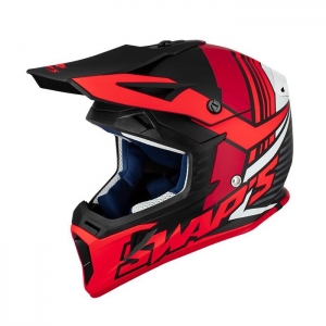 SIFAM - Kask Offroad SWAP's S818 - czarny / biały / matowy czerwony [XL]