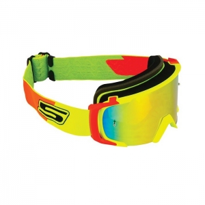 SIFAM - Maschera Offroad SCRUB - GIALLO FLUO/ROSSO [Visiera IRIDIUM]