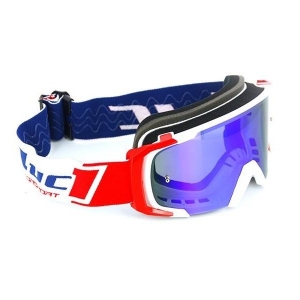 SIFAM - Occhiali Offroad SCRUB LUC1 TEAM - BIANCO/ROSSO [Visiere IRIDIUM BLU + CHIARE]