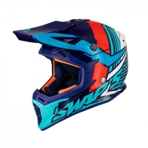 SIFAM - Offroad Helmet SWAP's S818 - white / red / blue [L]