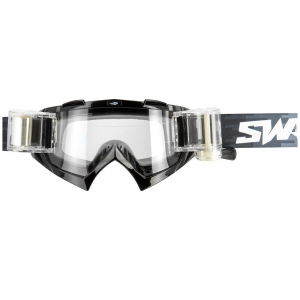 SIFAM - SWAP\'s okulary motocyklowe Offroad PIXEL [Zestaw ROLL-OFF], przeciwmgłowe/anty-zarysowania/antypoślizgowe - CZARNY