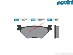 Sintered Rear Brake Pads (100x38.6x11.7mm) - Polini