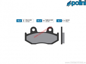 Sintered Rear Brake Pads (81.6x42.6x8.2mm) - Polini