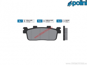 Sintered Rear Brake Pads (94x36.1x10.3mm) - Polini