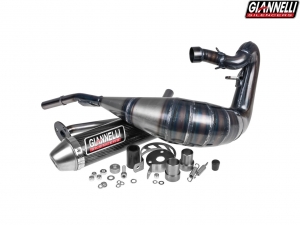 Sistema completo de escape Giannelli Enduro 2T - Beta RR 50 Enduro / RR 50 Motard ('12-'16) - Final de carbono