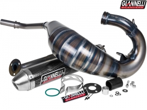 Sistema completo de escape Giannelli Enduro 2T - Husqvarna SM 125 Supermotard / WRE 125 ('05-'08) - final de carbono