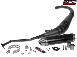 Sistema completo de escape Giannelli Enduro 2T - MBK X-Power 50 / Yamaha TZR 50 ('04-'15) - final de carbono