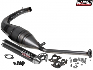 Sistema completo de escape Giannelli Street - Aprilia RS 125 ('94-'10) / Tuono 125 ('03-'04) - Tapón final de carbono