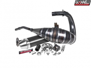 Sistema di scarico completo Giannelli Enduro 2T - Derbi Senda 50 SM DRD Pro ('06-'16) - Terminale in carbonio