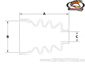 Soufflet d'arbre de transmission (arrière/extérieur) - Arctic Cat 400/450 / Honda TRX680/TRX700 / Suzuki KingQuad / Yamaha YFM