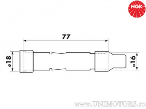 Spark plug pipe SF05EGK with 5 Kohm resistance made of black phenolic resin - NGK