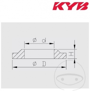 Stofafdichting achterste telescoop Kayaba 12.5 x 27 x 10 mm - Kawasaki KFX 450 R KSF / Yamaha YFZ 450 / YFZ 450 SE Speciale edit