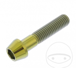 Surub cap rotund conic Pro Bolt M10 x 1.50 x 45 mm inox A4 auriu - JM