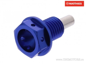 Tappo di scarico olio con magnete JMP Bolt M12 x 1.50 x 15 mm alluminio blu - JM