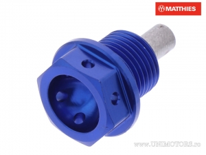 Tappo di scarico olio con magnete JMP Bolt M14 x 1.25 x 12 mm alluminio blu - JM