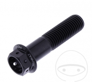 Tornillo de cabeza hexagonal Pro Bolt M10 x 1.25 x 40 mm de aluminio Racing negro - JM