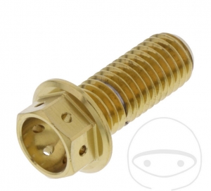 Tornillo de cabeza hexagonal Pro Bolt M10 x 1.50 x 25 mm de acero inoxidable A4 Racing dorado - JM