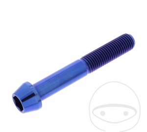 Tornillo de perno cónico redondo Pro Bolt M10 x 1.25 x 65 mm de acero inoxidable A4 azul - JM