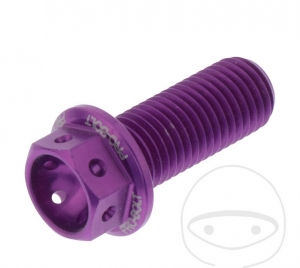 Tornillo de tapa hexagonal Pro Bolt M10 x 1.25 x 25 mm aluminio violeta de carreras - JM