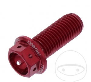 Tornillo de tapa hexagonal Pro Bolt M10 x 1.25 x 25 mm de aluminio Racing rojo - JM