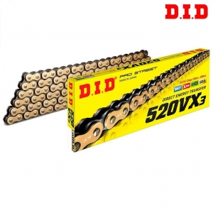 Transmission chain 520x120L X-ring DID Pro Street G&B 520VX3 - color: gold + black - DID