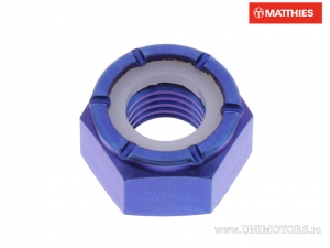 Tuerca autoblocante Pro Bolt M10 x 1.25 mm titanio azul - JM