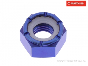 Tuerca autoblocante Pro Bolt M10 x 1.50 mm titanio azul - JM