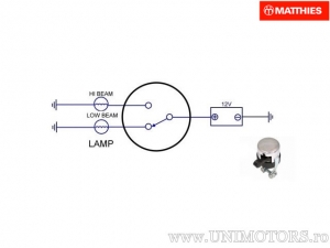 Universal chrome light switch 2 positions - JM