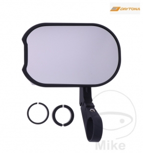 Universal rectangular mirror Daytona black color mounted on handlebar end - JM