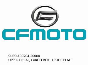 UPPER DECAL, CARGO BOX LH SIDE PLATE - 5UR0-190704-20000 - CFMOTO