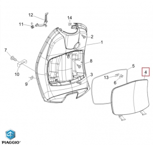 USA (capac) compartiment à gants - Vespa LX Euro 2 ('05-'13) 2T AC 50cc / LX Euro 2 ('05-'12) 4T AC 50cc - Piaggio