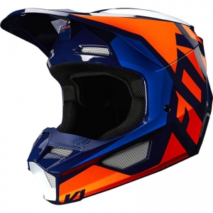 V1 PRIX HELM, ECE [ORANJE/BLAUW]: Maat - 2X