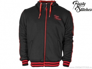 Veste de moto avec capuche Rusty Stitches George Noir-Rouge (noir-rouge) - Rusty Stitches