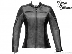 Veste de moto pour femme Rusty Stitches Joyce Noir-Gris (noir-gris) - Rusty Stitches