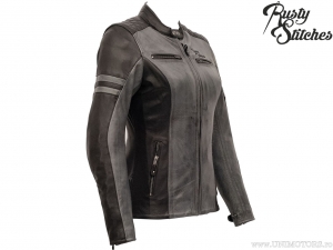 Veste de moto pour femme Rusty Stitches Joyce Noir-Gris (noir-gris) - Rusty Stitches