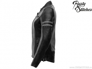 Veste de moto pour femme Rusty Stitches Joyce Noir-Gris (noir-gris) - Rusty Stitches