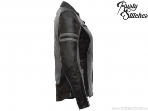 Veste de moto pour femme Rusty Stitches Joyce Noir-Gris (noir-gris) - Rusty Stitches