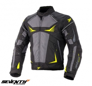 Veste (moto) homme Racing Seventy été/hiver modèle SD-JR55 couleur: noir/jaune fluorescent