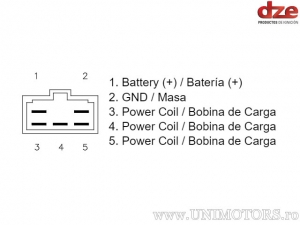 Voltage regulator (rectifier) - Yamaha FZ S1 1000 ('01-'05) / XVS 650 ('01-'16) / YZF R7 750 ('99) - DZE