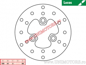 Voorste remschijf MST250 stijf - Lucas TRW