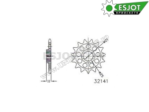 Voorste tandwiel Aprilia RXV 450 / SXV 450 / RXV 550 / SXV550 - SJ 50-32141 - (Esjot)